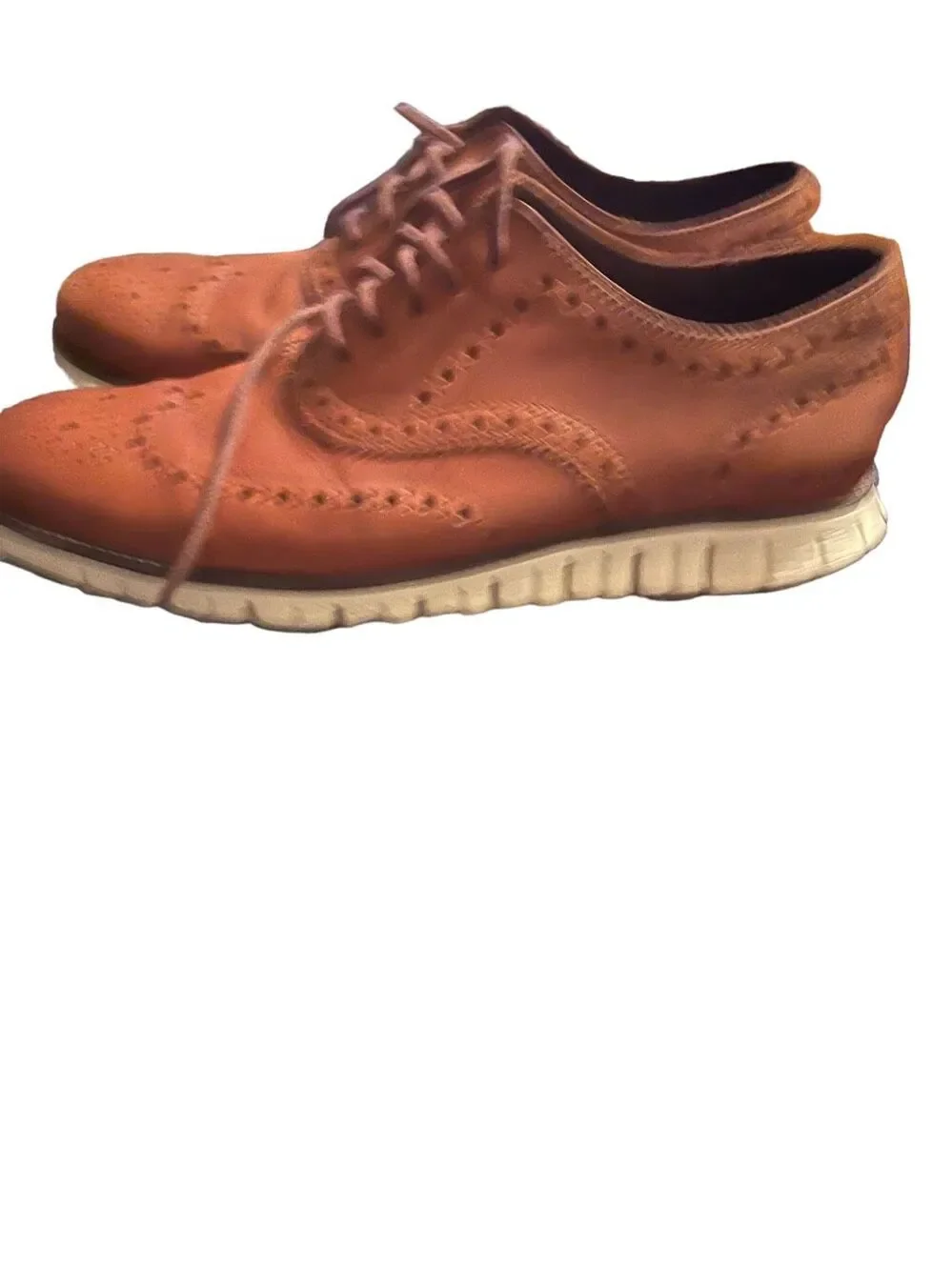 Cole Haan Zerogrand Mens British Tan Wingtip Leather Oxford Shoes Size 9.5D